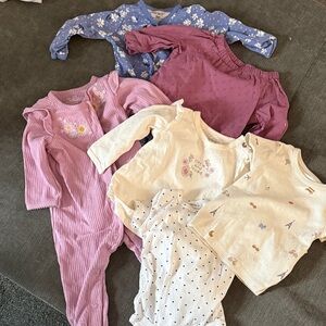 Children's Mixed Long-Sleeve Pajama Set in Purple, Pink, Blue & Cream